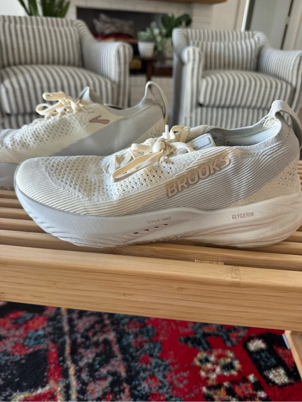 Brooks Women's Slip-On Knit Sneakers in Cream
